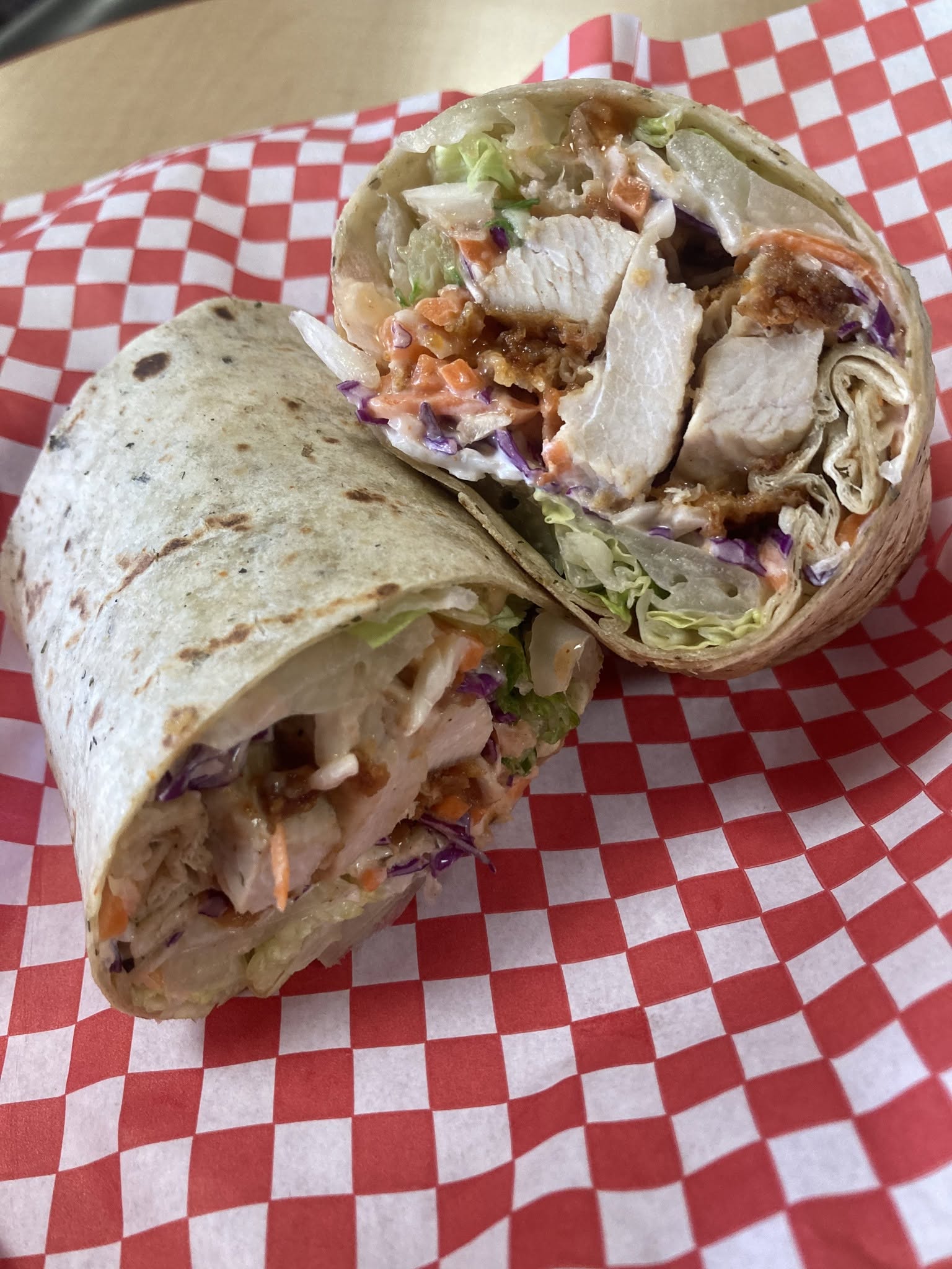 Chicken ranch wrap at Riviera Bowl & Pizzeria, Sauk City WI